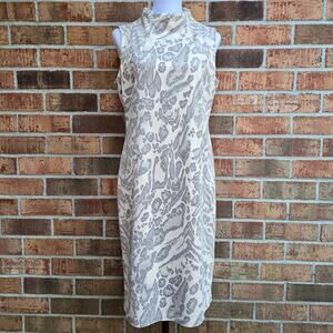 Faux Suede Dress J. McLaughlin Liz Size L Jaguar Animal Print Stretch Sleeveless